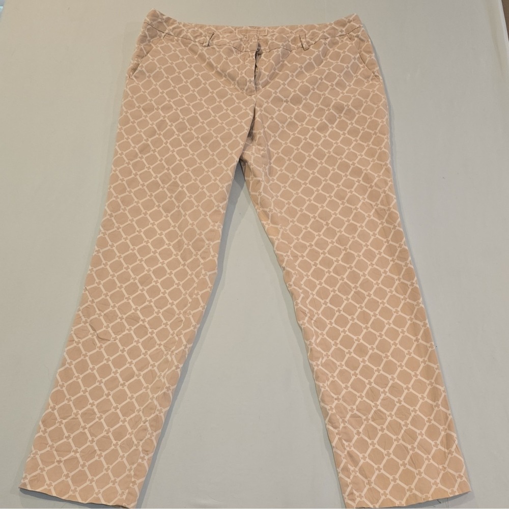 Michael Michael Kors Women's Beige/White Geometric Dress Pants